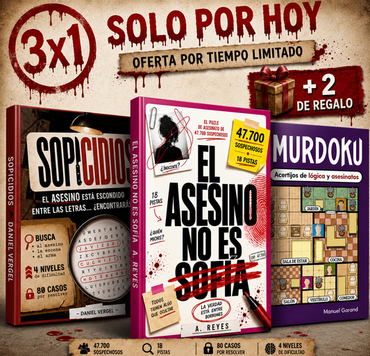 3X1 | El Asesino no es Sofía: El Enigma de los 47.700 Sospechosos + 2 Libros de Regalo